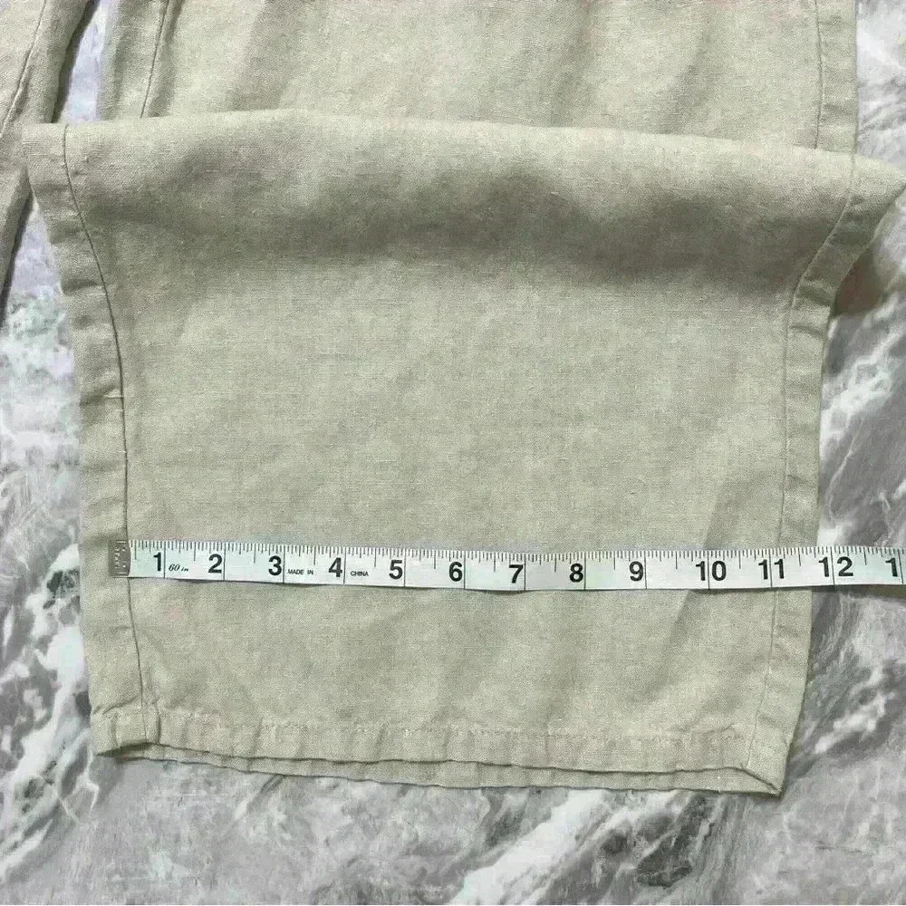 J. Jill Pants Womens L Petite Beige Love Linen Capri Straight Leg Pockets Boho - Picture 11 of 11